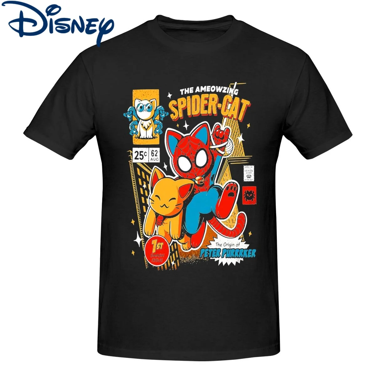Men T-Shirt Disney The Ameozing Spider Cat Fashion Pure Cotton Tees Short Sleeve Spiderman Marvel T Shirt Clothes Original
Men T-Shirt Disney The Ameozing Spider Cat Fashion Pure Cotton Tees Short Sleeve Spiderman Marvel T Shirt Clothes Original