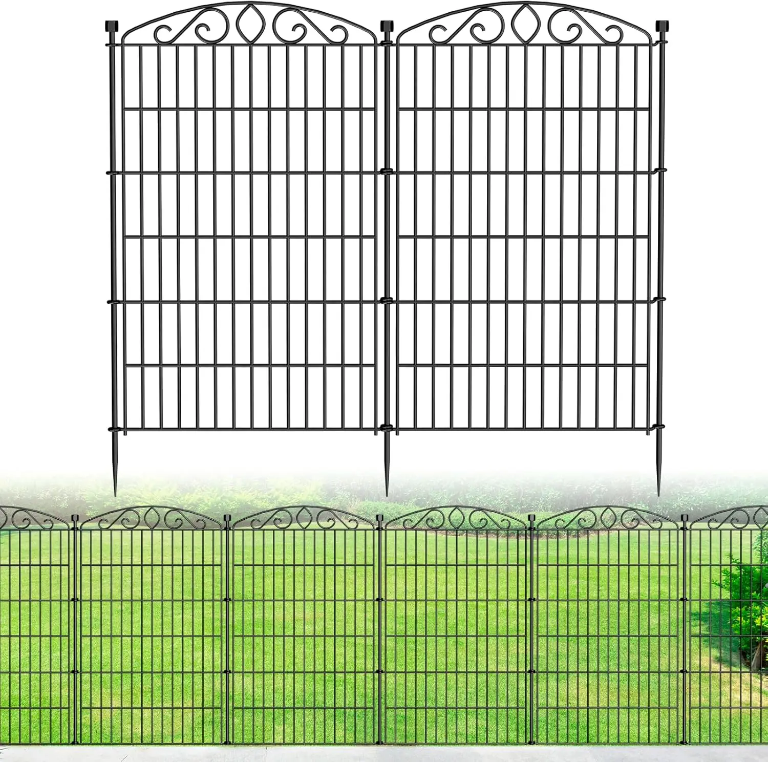 42in H x 25.67ft L No Dig Garden Fence, Rustproof Metal Animal Barrier for Dogs, Rabbits - 12 Panels
42in H x 25.67ft L No Dig Garden Fence, Rustproof Metal Animal Barrier for Dogs, Rabbits - 12 Panels