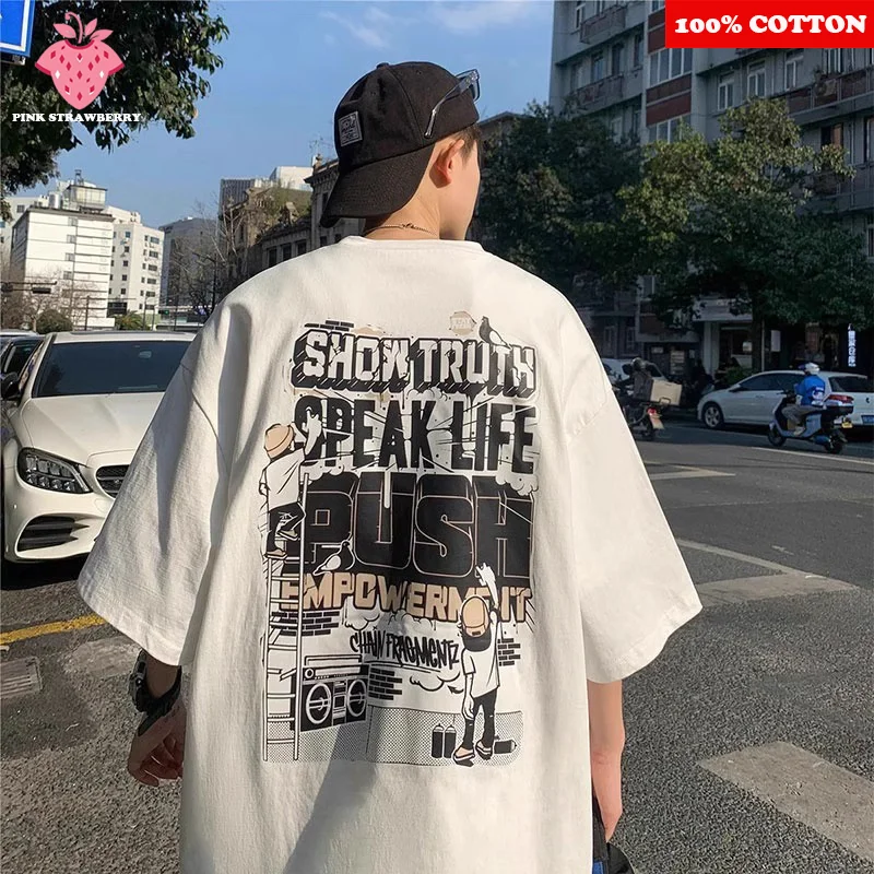 Fashion Street hip-hop Letter Print T-shirt Men's Summer 2025 New 100%Cotton Short sleeve Tee Loose Casual Y2k Top mens clothing
Fashion Street hip-hop Letter Print T-shirt Men's Summer 2025 New 100%Cotton Short sleeve Tee Loose Casual Y2k Top mens clothing