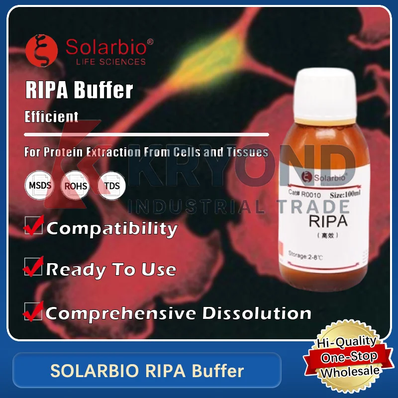 Буфер SOLARBIO RIPA для эффективных применений экстракции клеточных лиз и протеинов. Оригинальный продукт.
Буфер SOLARBIO RIPA для эффективных применений экстракции клеточных лиз и протеинов. Оригинальный продукт.