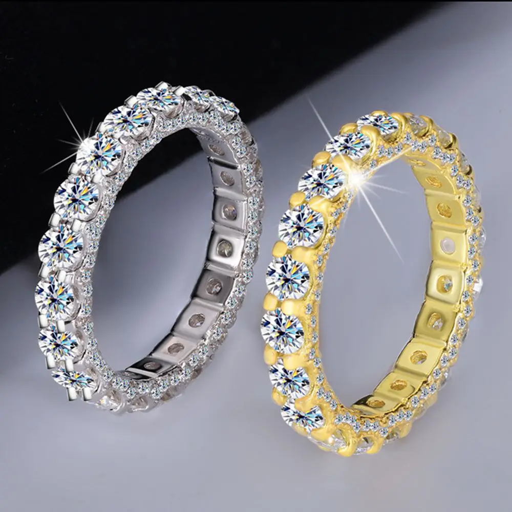 all D Color 2.2CT Moissanite Ring S925 Sterling Silver Plated with 18K Gold Full Diamond Wedding Rings for Woman Jewelry Gift
all D Color 2.2CT Moissanite Ring S925 Sterling Silver Plated with 18K Gold Full Diamond Wedding Rings for Woman Jewelry Gift