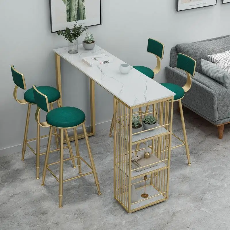 Internet celebrities ins marble bar tables and chairs household living room small bar golden wall wine bar long high table
Internet celebrities ins marble bar tables and chairs household living room small bar golden wall wine bar long high table