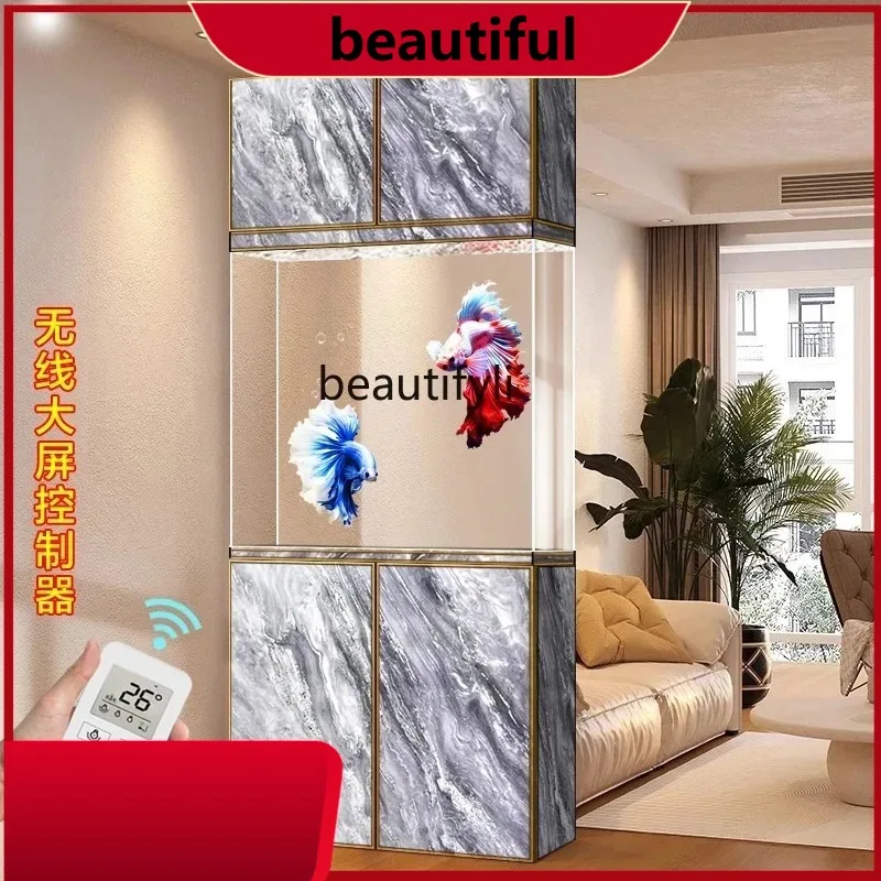 Intelligent pipe-less ultra-white glass fish tank, living room floor-to-wall partition, no water change H H H
Intelligent pipe-less ultra-white glass fish tank, living room floor-to-wall partition, no water change H H H