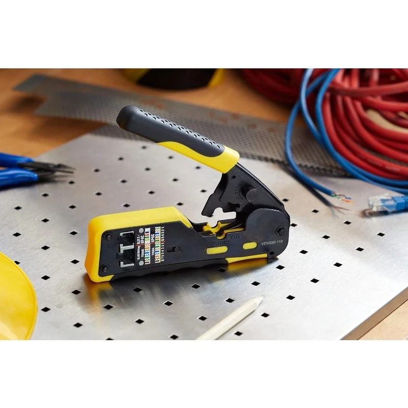 VDV226-110 Ratcheting Modular Data Cable Crimper / Wire Stripper / Wire Cutter for RJ11/RJ12 Standard
VDV226-110 Ratcheting Modular Data Cable Crimper / Wire Stripper / Wire Cutter for RJ11/RJ12 Standard