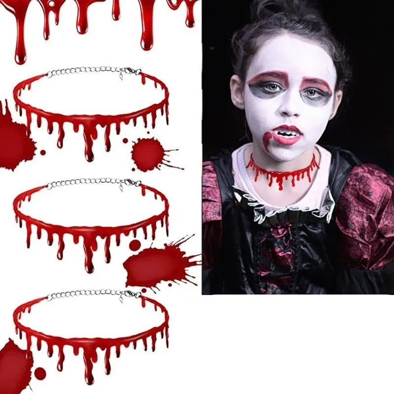 Horror Simulation Blood Drip Hot Sale Pendant Cosplay Vampire Necklace Halloween Masquerade Party Accessory Jewelry Prop
Horror Simulation Blood Drip Hot Sale Pendant Cosplay Vampire Necklace Halloween Masquerade Party Accessory Jewelry Prop