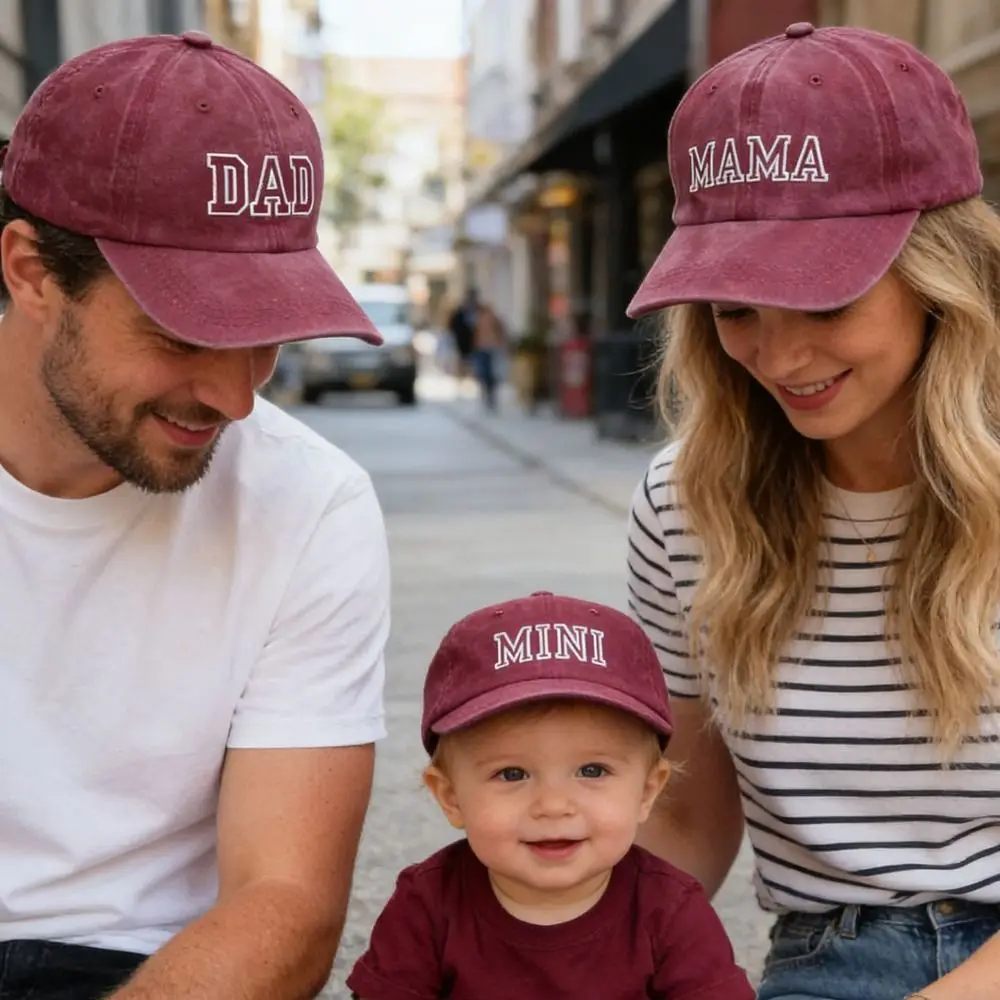 Fashion Washed Cotton DAD MAMA MINI Embroidery Caps Vintage Adjustable Parent-Unisex Baseball Hats Breathable Baseball Cap Gifts
Fashion Washed Cotton DAD MAMA MINI Embroidery Caps Vintage Adjustable Parent-Unisex Baseball Hats Breathable Baseball Cap Gifts