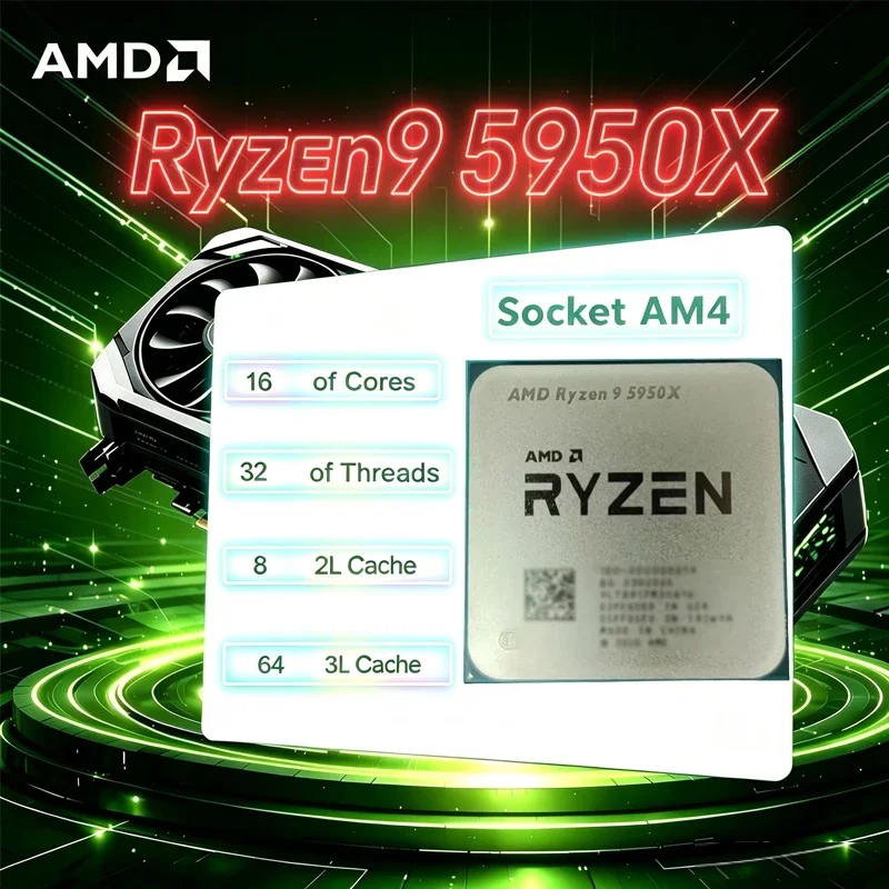 AMD Ryzen9 5950X 5000 Series 16 Core 32 Thread No iGPU PCIe4.0 For Gaming Video Editing Socket AM4 Loose CPU No Stock Cooler
AMD Ryzen9 5950X 5000 Series 16 Core 32 Thread No iGPU PCIe4.0 For Gaming Video Editing Socket AM4 Loose CPU No Stock Cooler