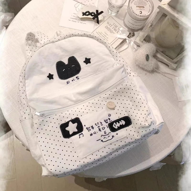 2025 Korean Fashion Sweet Backpack Trendy Women Kawaii Dot Schoolbags New Y2k Aesthetic Cute Students Backpacks All Match Preppy
2025 Korean Fashion Sweet Backpack Trendy Women Kawaii Dot Schoolbags New Y2k Aesthetic Cute Students Backpacks All Match Preppy