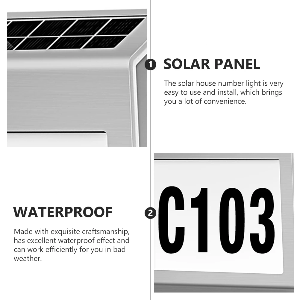 1 set Solar Doorplate Light Stainless Steel Pp Waterproof Number Light Outdoor Solar Address Sign
1 set Solar Doorplate Light Stainless Steel Pp Waterproof Number Light Outdoor Solar Address Sign