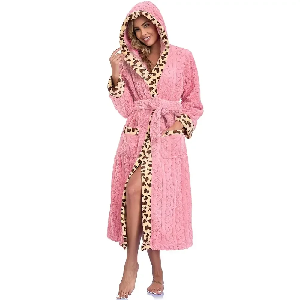 Womens Robe Soft Fuzzy Fleece Long Bathrobe Leopard Print Housecoat with Pockets & Belt S-XXL
Womens Robe Soft Fuzzy Fleece Long Bathrobe Leopard Print Housecoat with Pockets & Belt S-XXL