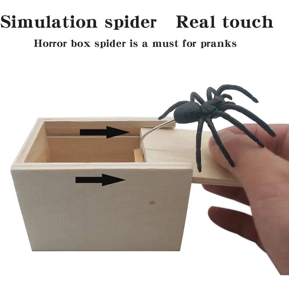 Funny Scare Box Wooden Prank Spider Hidden in Case Great Quality Prank-Wooden Scarebox Interesting Play Trick Joke Toys
Funny Scare Box Wooden Prank Spider Hidden in Case Great Quality Prank-Wooden Scarebox Interesting Play Trick Joke Toys