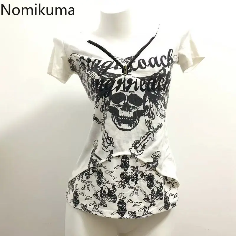 Punk Woman Tshirts 2025 Ropa Mujer Skull Print Chic Tees Y2k Tops Fashion Summer T-shirts O-neck Short Sleeve Vintage Camisetas
Punk Woman Tshirts 2025 Ropa Mujer Skull Print Chic Tees Y2k Tops Fashion Summer T-shirts O-neck Short Sleeve Vintage Camisetas