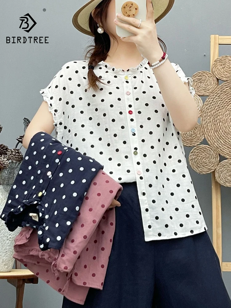 New 2026 Summer Women Cotton Yarn Short Sleeve Shirt, Ruffled Dot Printed, Mori Girl OL Preppy Style Thin Loose Blouse T65554CC
New 2026 Summer Women Cotton Yarn Short Sleeve Shirt, Ruffled Dot Printed, Mori Girl OL Preppy Style Thin Loose Blouse T65554CC
