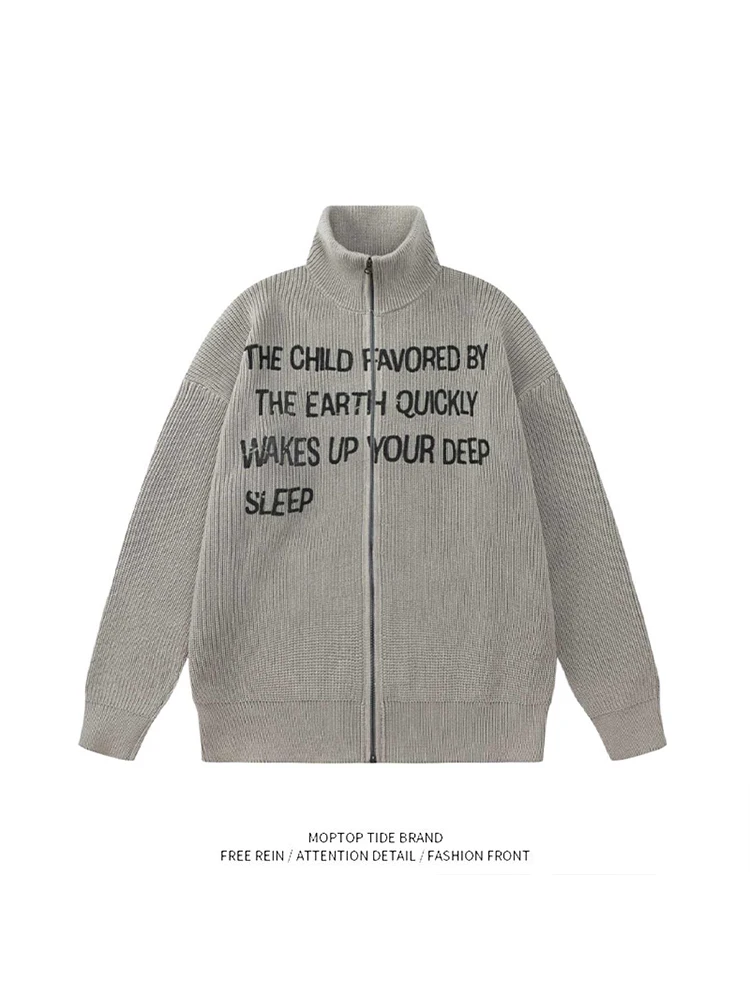 Модный вязаный кардиган американского бренда на молнии с буквенным принтом ex Ins Faion, свитер Jaet, свободный крой, повседневный круглый Ne Long Sve
Модный вязаный кардиган американского бренда на молнии с буквенным принтом ex Ins Faion, свитер Jaet, свободный крой, повседневный круглый Ne Long Sve