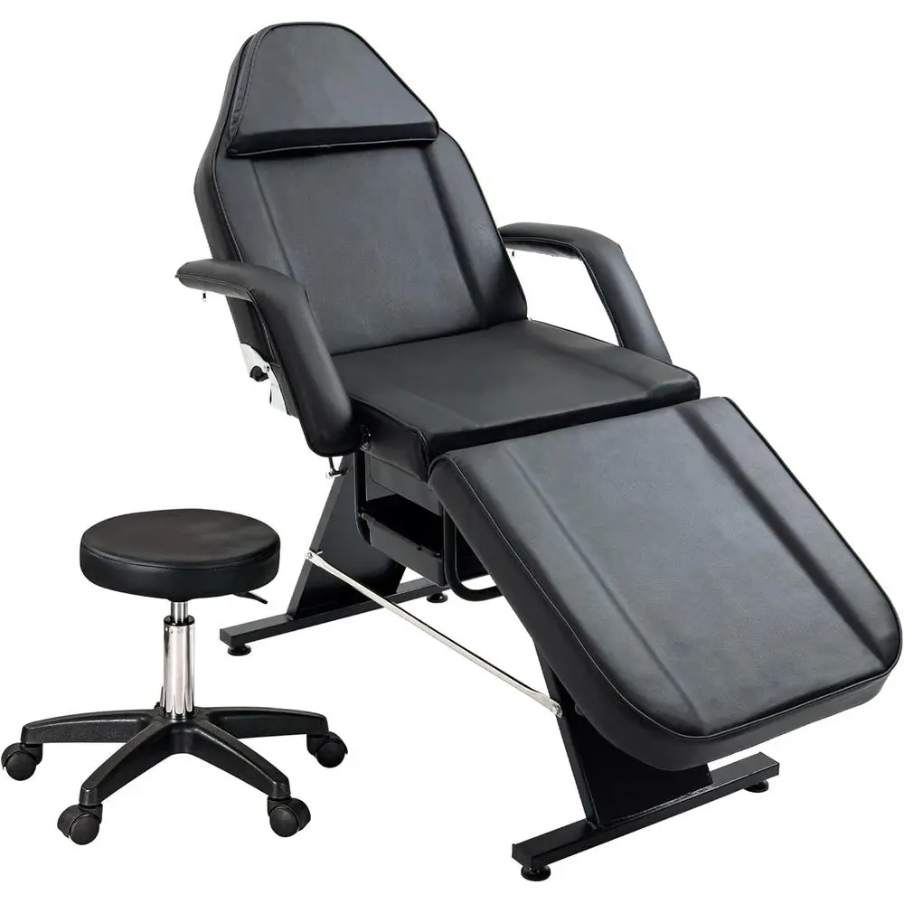 Leather Upholstered Salon Chair with Massage Table, Hydraulic Stool, and Dual Trays for Beauty and Tattoo Services
Leather Upholstered Salon Chair with Massage Table, Hydraulic Stool, and Dual Trays for Beauty and Tattoo Services