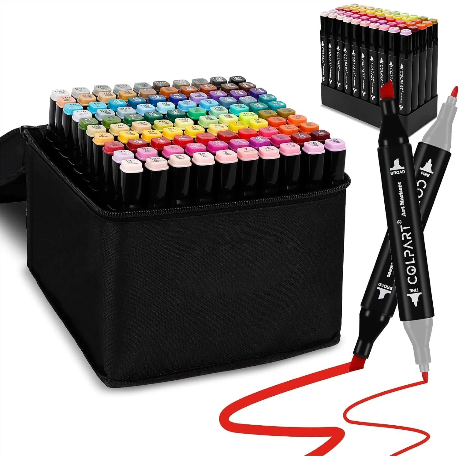 Alcohol Markers 100 Colors Dual Tip Art Markers for Kids with Pen Holder and Case, Premium Coloring Supplies for Sketching
Alcohol Markers 100 Colors Dual Tip Art Markers for Kids with Pen Holder and Case, Premium Coloring Supplies for Sketching