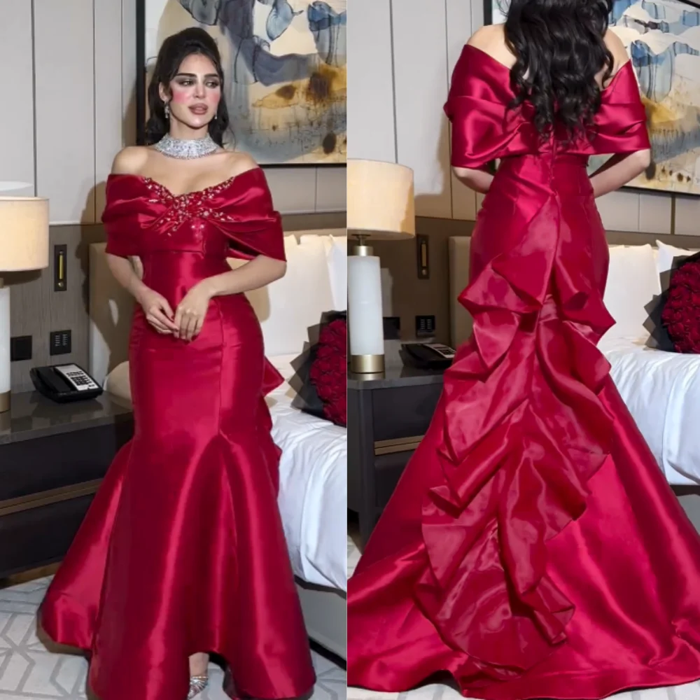 Customized Sexy Formal Satin Beading Sequined Rhinestone Pleat Ruched Mermaid Off-the-shoulder Long Dresses Celebrity Dresses Fa
Customized Sexy Formal Satin Beading Sequined Rhinestone Pleat Ruched Mermaid Off-the-shoulder Long Dresses Celebrity Dresses Fa