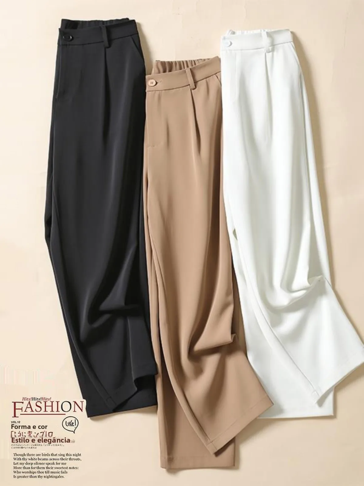 High Waist Wide Leg Pants Women's Chiffon Casual Trousers Autumn Spring New Style Pocket Detail Versatile Harlan Pants
High Waist Wide Leg Pants Women's Chiffon Casual Trousers Autumn Spring New Style Pocket Detail Versatile Harlan Pants