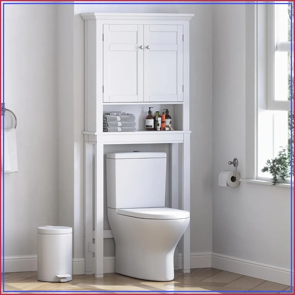 Over The Toilet Storage Cabinet, Bathroom Shelf Organizer, Space-Saving, White
Over The Toilet Storage Cabinet, Bathroom Shelf Organizer, Space-Saving, White