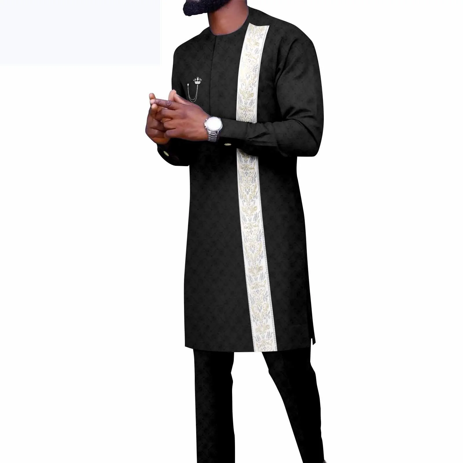 2023African Man Clothing Set 2 Pieces Long Top+Full Length Slim Pants Casual Men's Suit Jacquard Fabric
2023African Man Clothing Set 2 Pieces Long Top+Full Length Slim Pants Casual Men's Suit Jacquard Fabric