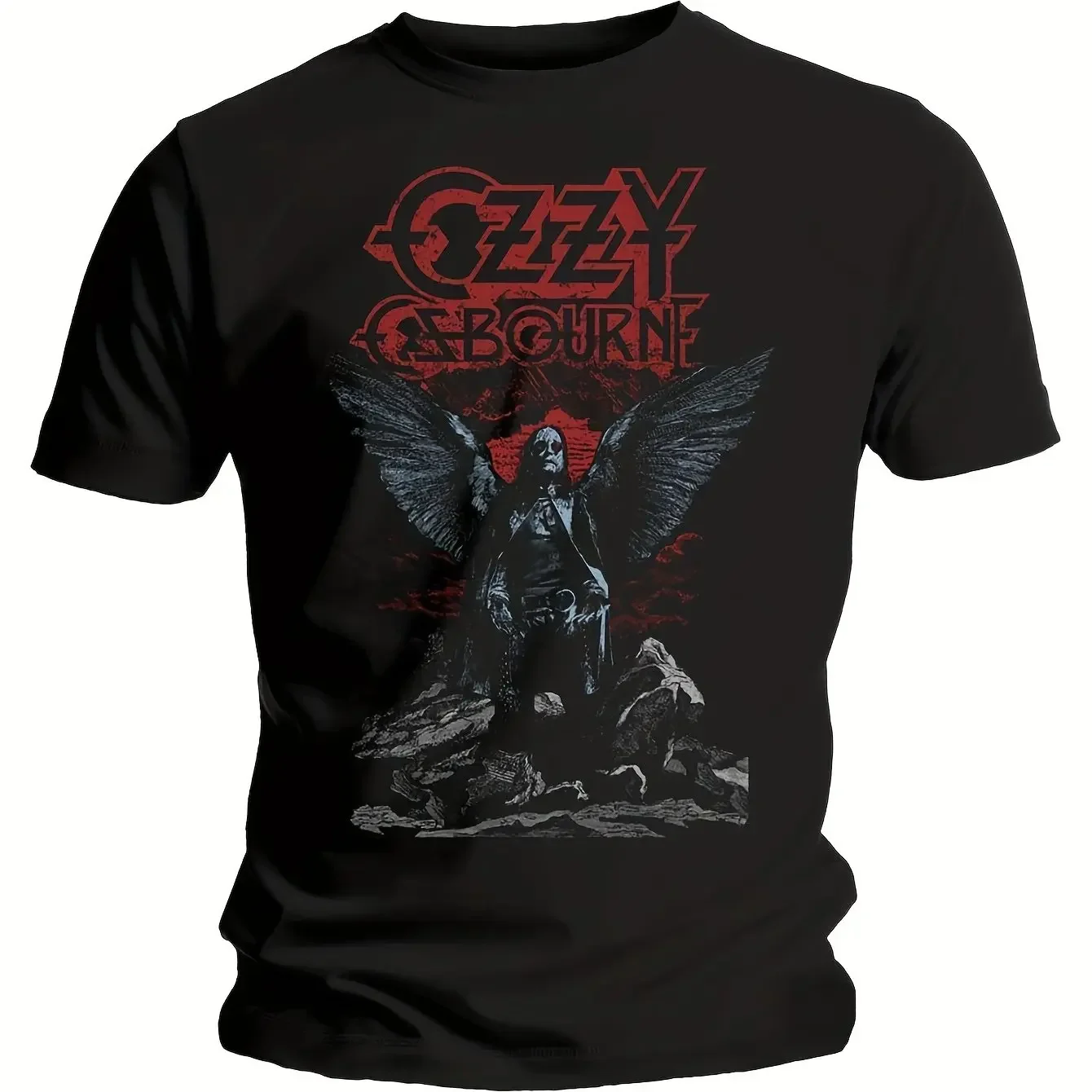 Official Licensed Ozzy Osbourne Angel Wings Graphic T-Shirt Heavy Metal Sabbath Band Tee Black Short Sleeve Casual Shirt for Men
Official Licensed Ozzy Osbourne Angel Wings Graphic T-Shirt Heavy Metal Sabbath Band Tee Black Short Sleeve Casual Shirt for Men