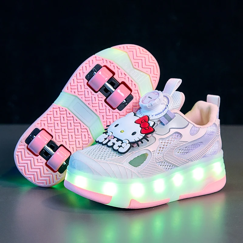 Hello Kitty Disney Children's Cartoon Roller Skates with LED Lights Outdoor Sports Gifts for Girls Boys Kids Shoes Chaussures
Hello Kitty Disney Children's Cartoon Roller Skates with LED Lights Outdoor Sports Gifts for Girls Boys Kids Shoes Chaussures