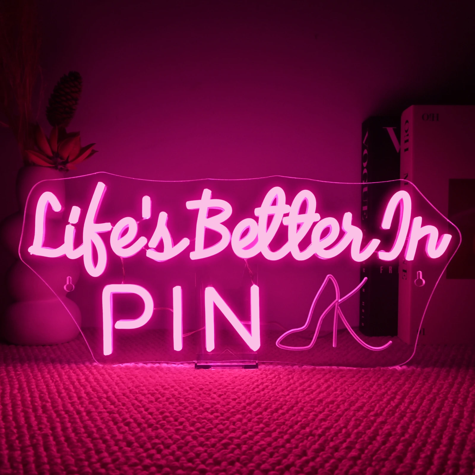 Life's Better In Pink Neon Sign Wall Hanging Decor for Heels Led Neon Lights for Bedroom Wedding Home Bacelorette Party Decor
Life's Better In Pink Neon Sign Wall Hanging Decor for Heels Led Neon Lights for Bedroom Wedding Home Bacelorette Party Decor