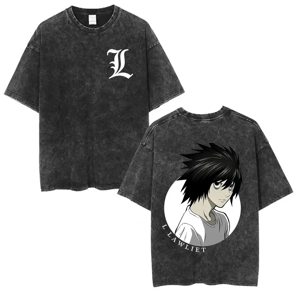 Washed Vintage Anime Death Note T-shirt Yagami Light Graphic T Shirts Men Women Cartoon Manga Oversized T-shirts 90s Streetwear
Washed Vintage Anime Death Note T-shirt Yagami Light Graphic T Shirts Men Women Cartoon Manga Oversized T-shirts 90s Streetwear