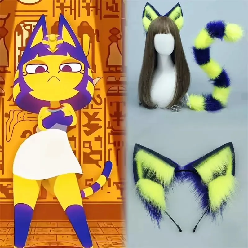 New Cat Ears Hairhoop Tail Ankha From Animal Cosplay Costume Anime Beast Dress Up Accessories For Christmas Halloween Party Prop
New Cat Ears Hairhoop Tail Ankha From Animal Cosplay Costume Anime Beast Dress Up Accessories For Christmas Halloween Party Prop