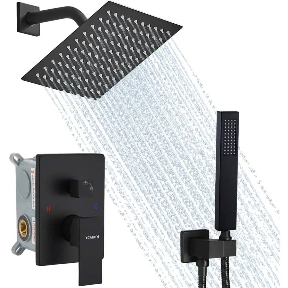 8 Inch Matte Black High-Pressure Rain Shower System with Handheld, Wall-Mounted Bathroom Shower Faucet Set
8 Inch Matte Black High-Pressure Rain Shower System with Handheld, Wall-Mounted Bathroom Shower Faucet Set
