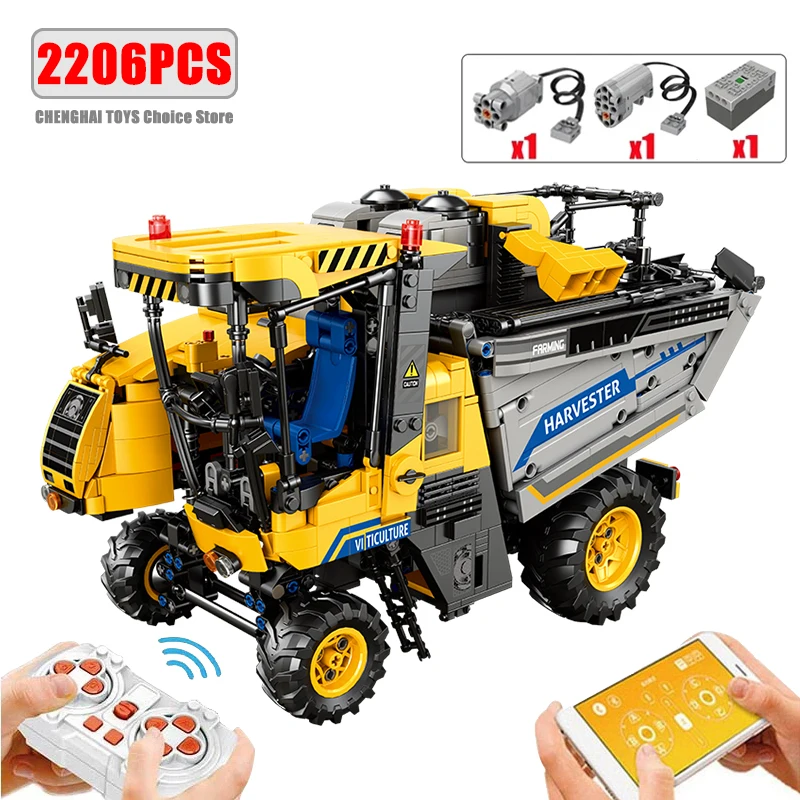 2206PCS Grape Harvester Building Blocks Remote Control Farm Engineering Vehicle RC Car Model Electronic Bricks Toys Kids Gifts
2206PCS Grape Harvester Building Blocks Remote Control Farm Engineering Vehicle RC Car Model Electronic Bricks Toys Kids Gifts