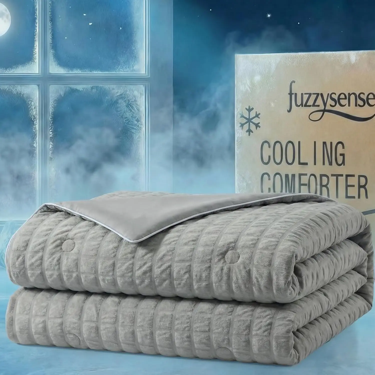 Queen Size Cooling Blanket, Dual-Sided Breathable Fabric for Hot Sleepers, All Season Use, Dark Grey
Queen Size Cooling Blanket, Dual-Sided Breathable Fabric for Hot Sleepers, All Season Use, Dark Grey