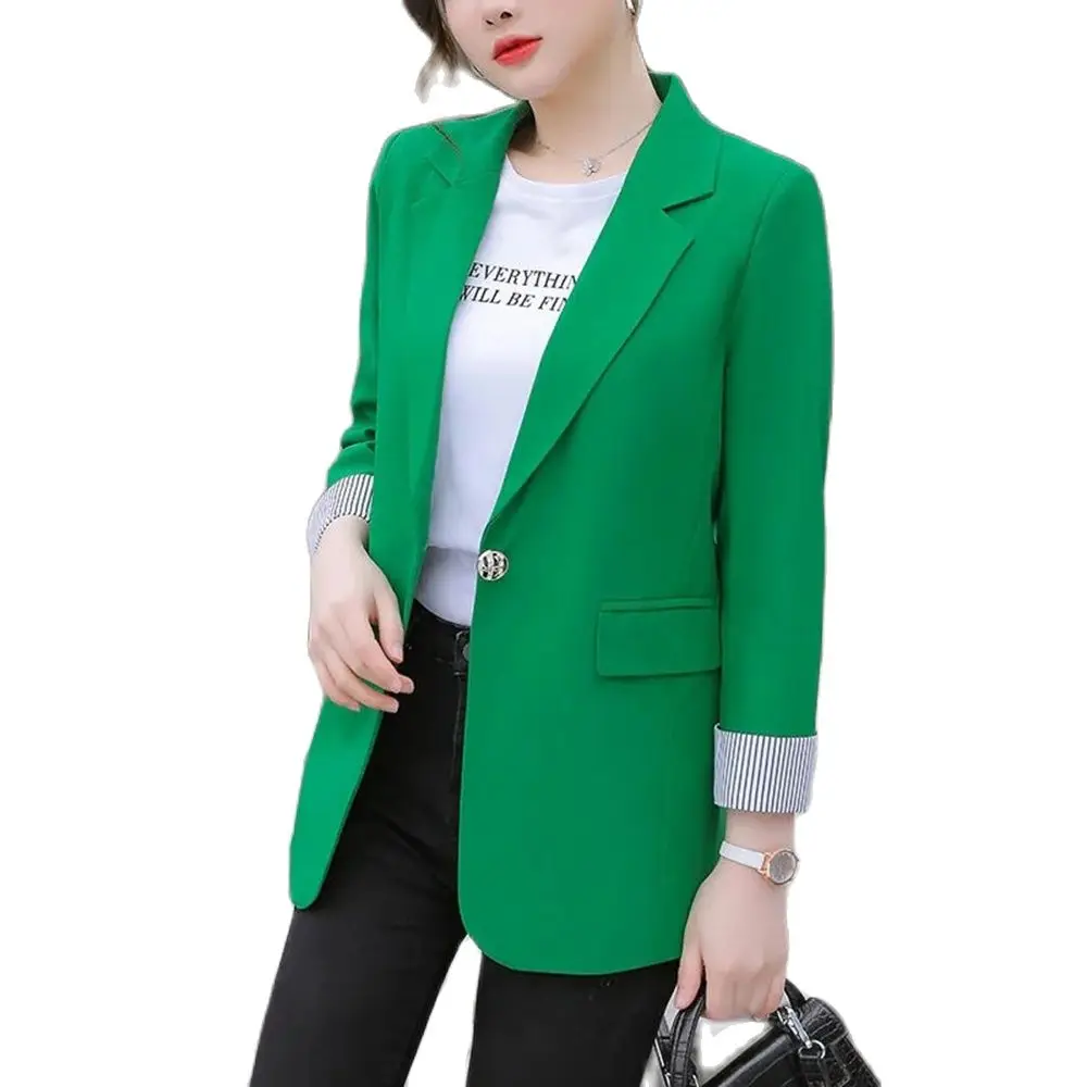 2023 Fashion Suit Jacket Women Blazers Coat Spring Autumn Casual Tops Lady Single Button Black Yellow Gray Green Pink Outerwear
2023 Fashion Suit Jacket Women Blazers Coat Spring Autumn Casual Tops Lady Single Button Black Yellow Gray Green Pink Outerwear