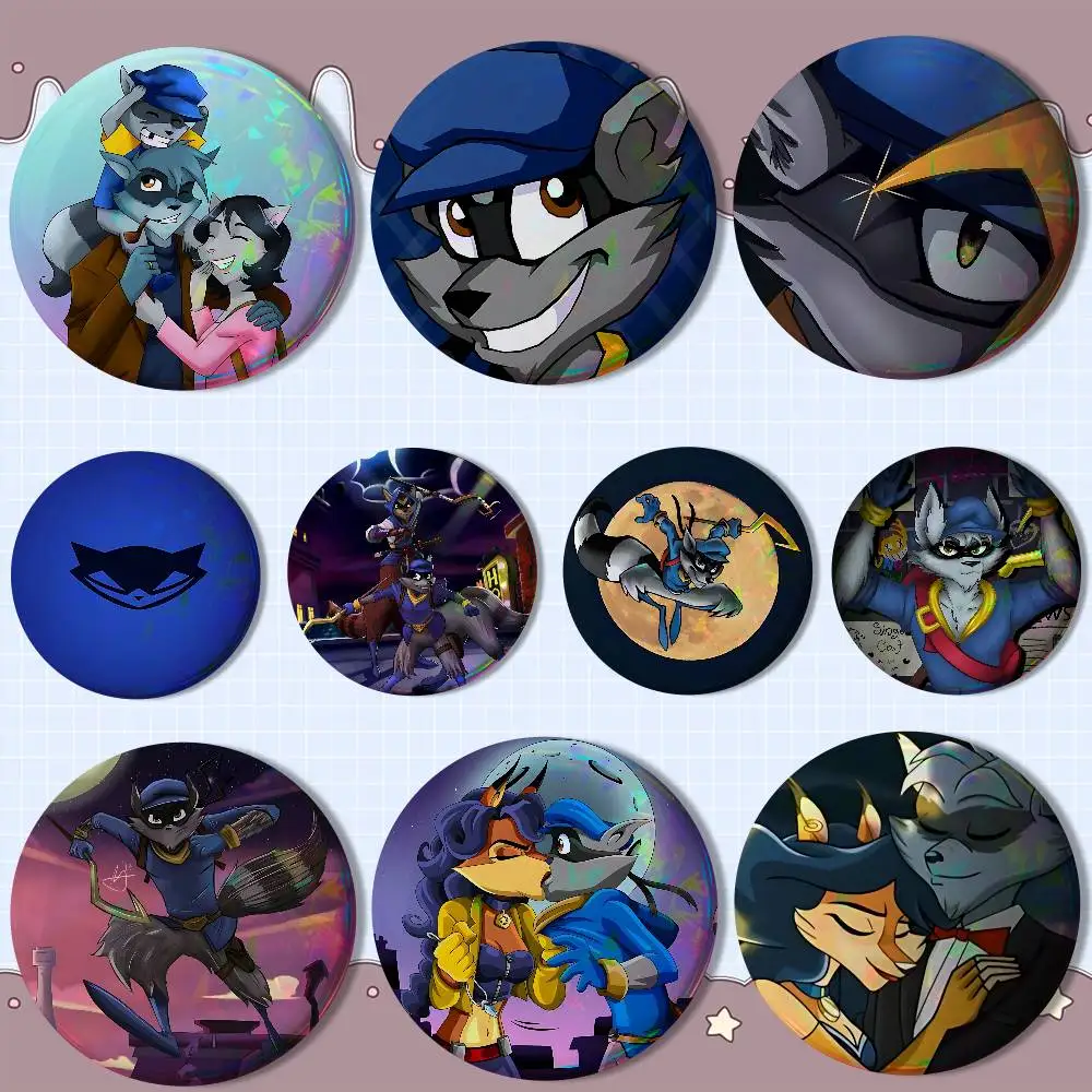 Game S-Sly Cooper COOL Reflective Pin Tinplate Round Brooch Cartoon Cosplay Badges for Bag Hat Toys Gifts
Game S-Sly Cooper COOL Reflective Pin Tinplate Round Brooch Cartoon Cosplay Badges for Bag Hat Toys Gifts