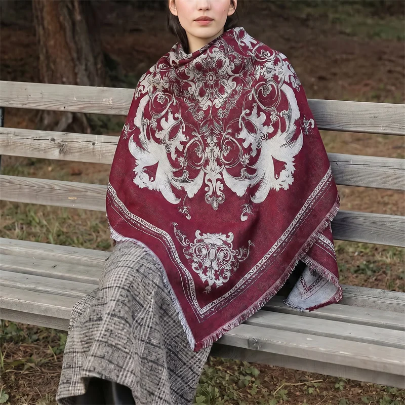 Luxury Baroque Floral Shawl Women Soft Square Scarf Retro European Pattern Islamic Hijab Winter Warm Scarves Decor Headscarf
Luxury Baroque Floral Shawl Women Soft Square Scarf Retro European Pattern Islamic Hijab Winter Warm Scarves Decor Headscarf