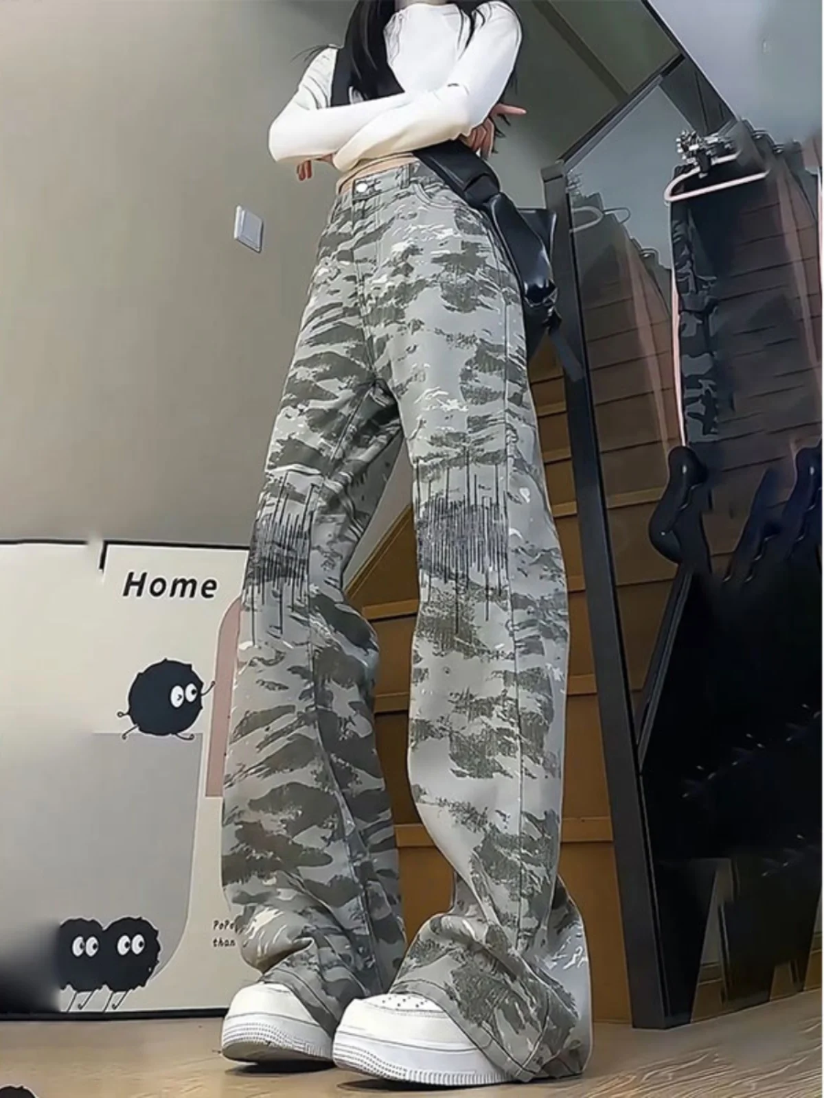 American Street Sle Camouflage Wide Leg Jeans Loose Straight Cut Commuter Versatile High Street Jeans for Women Spring Season
American Street Sle Camouflage Wide Leg Jeans Loose Straight Cut Commuter Versatile High Street Jeans for Women Spring Season
