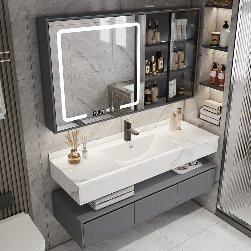 Light luxury bathroom cabinet combination bathroom sink toilet face washbasin rock slab ceramic integrated basin hotel wind
Light luxury bathroom cabinet combination bathroom sink toilet face washbasin rock slab ceramic integrated basin hotel wind