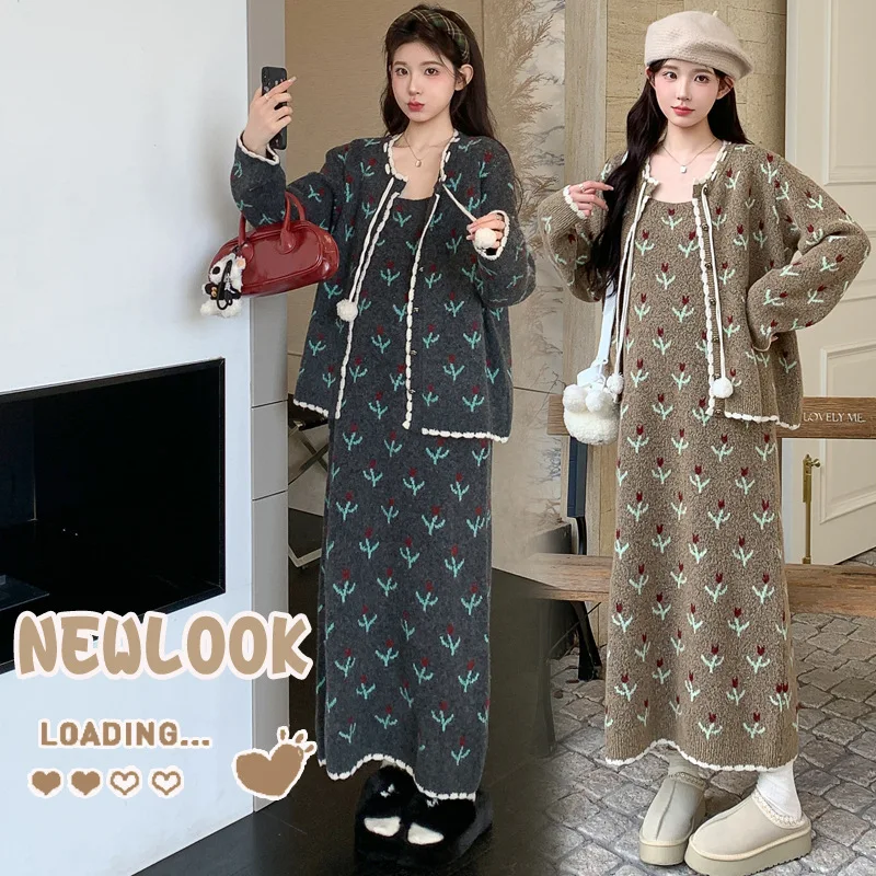 Pregnant Autumn Sweet Age Reducing Korean Style Lazy Loose Slim Fit Cardigan And Camisole Sweater Dress Two Piece Set
Pregnant Autumn Sweet Age Reducing Korean Style Lazy Loose Slim Fit Cardigan And Camisole Sweater Dress Two Piece Set