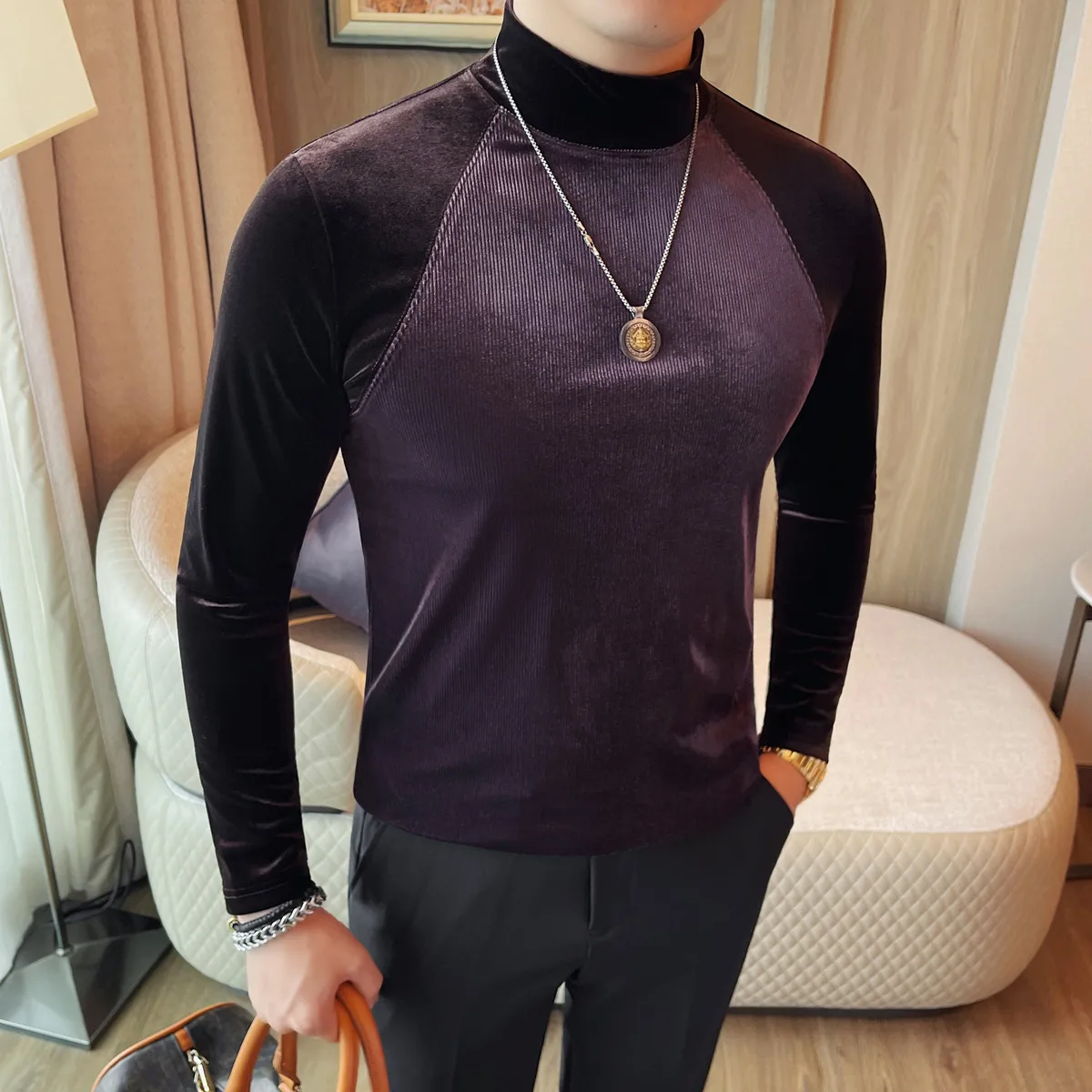 Мужская футболка с высоким воротником и длинными рукавами, осень-зима 2022, новая облегающая эластичная бархатная повседневная модная футболка 4XL-M
Мужская футболка с высоким воротником и длинными рукавами, осень-зима 2022, новая облегающая эластичная бархатная повседневная модная футболка 4XL-M