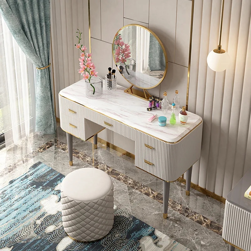 Luxury Modern Marble Top Dresser table With round Mirror and chair for Home Bedroom Furniture Sets
Luxury Modern Marble Top Dresser table With round Mirror and chair for Home Bedroom Furniture Sets