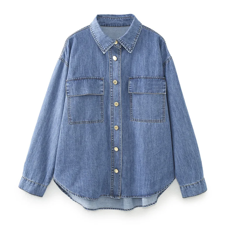 New women's clothinginspopular stickers pocket decoration shirt high waist straight long jeans
New women's clothinginspopular stickers pocket decoration shirt high waist straight long jeans