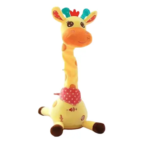 Belle girafe en peluche oscillante avec LED, Animal dansant, jouet pour bébé, répétition de ce que vous dites, jouet girafe lumineux pour bébé de 6 à 12 mois