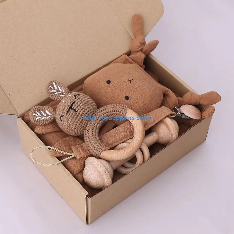 R1WF 5 Pcs Infants Feeding Bib Wooden Crochet Rattle Teether Appease Towel Pacifier Chain Clip Baby Set
R1WF 5 Pcs Infants Feeding Bib Wooden Crochet Rattle Teether Appease Towel Pacifier Chain Clip Baby Set