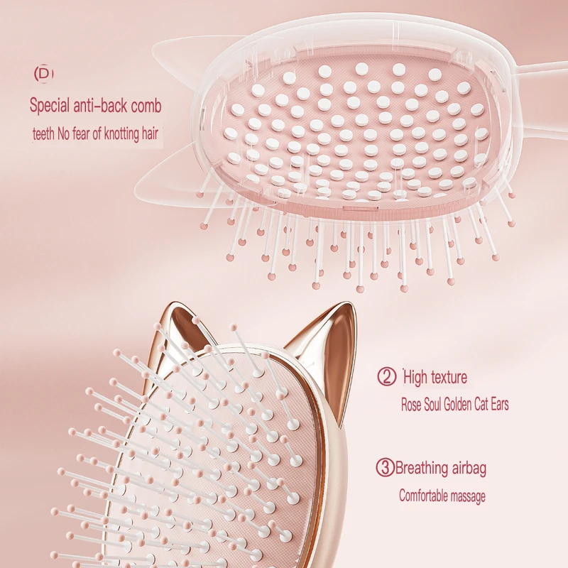 The New Cute Cat-ear Comb Is High-end And Does No Harm To Hair. It Is An Air-cushion Massage Comb That Is Portable And Compact
The New Cute Cat-ear Comb Is High-end And Does No Harm To Hair. It Is An Air-cushion Massage Comb That Is Portable And Compact