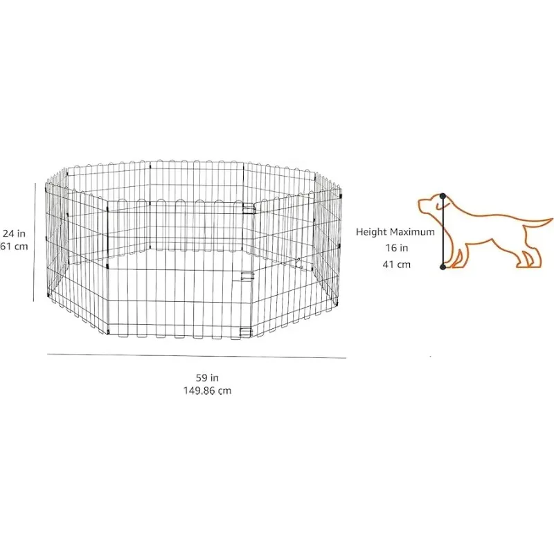 Foldable Octagonal Metal Exercise Dog Playpen - Indoor/Outdoor, No Door, Extra Small (8 Panels, 24 x 24), Easy to assemble, stor
Foldable Octagonal Metal Exercise Dog Playpen - Indoor/Outdoor, No Door, Extra Small (8 Panels, 24 x 24), Easy to assemble, stor