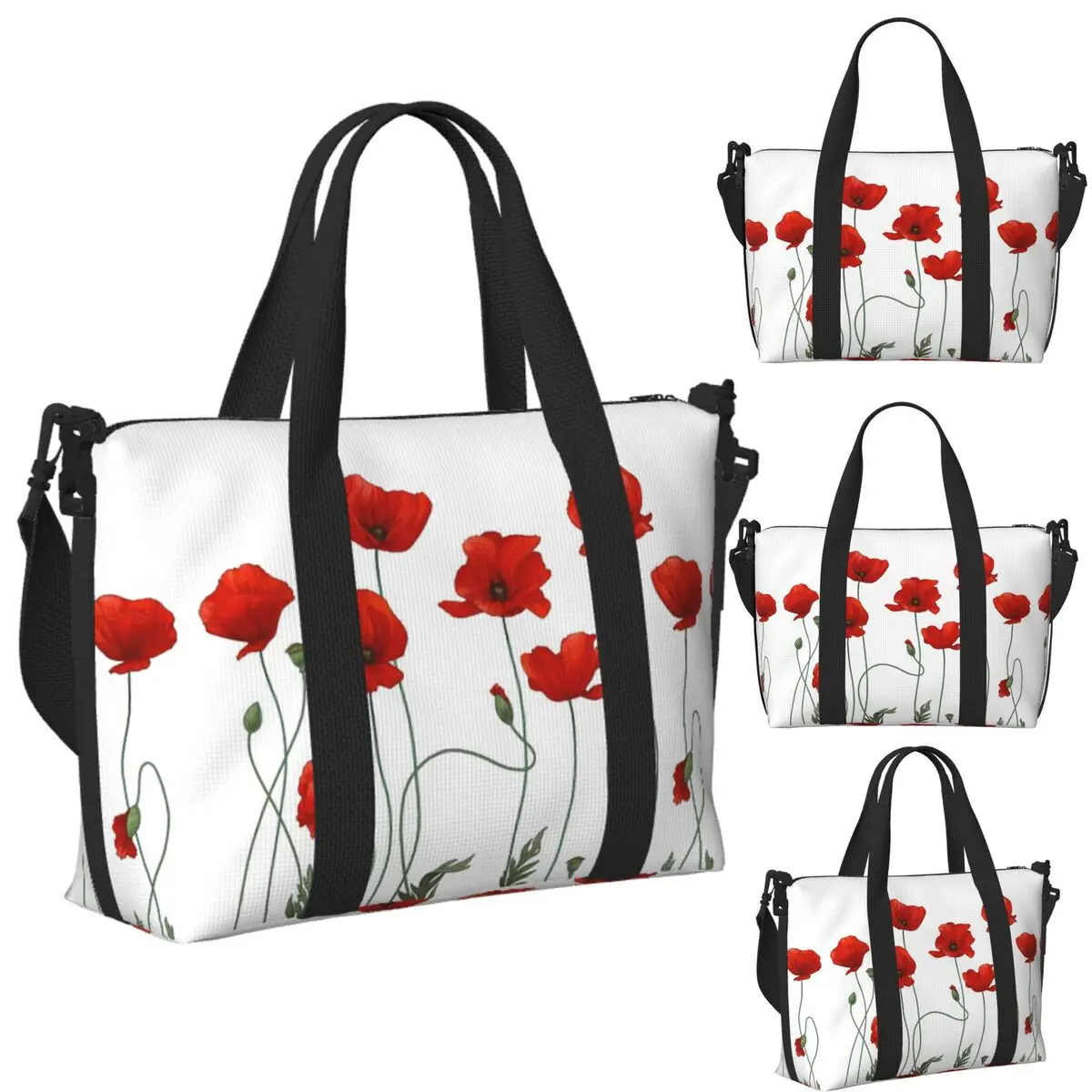Custom Poppy Stems Beach Travel Bag Large Capacity Tote Bags for Gym Sport Women Shopping Duffle Shoulder Bag
Custom Poppy Stems Beach Travel Bag Large Capacity Tote Bags for Gym Sport Women Shopping Duffle Shoulder Bag