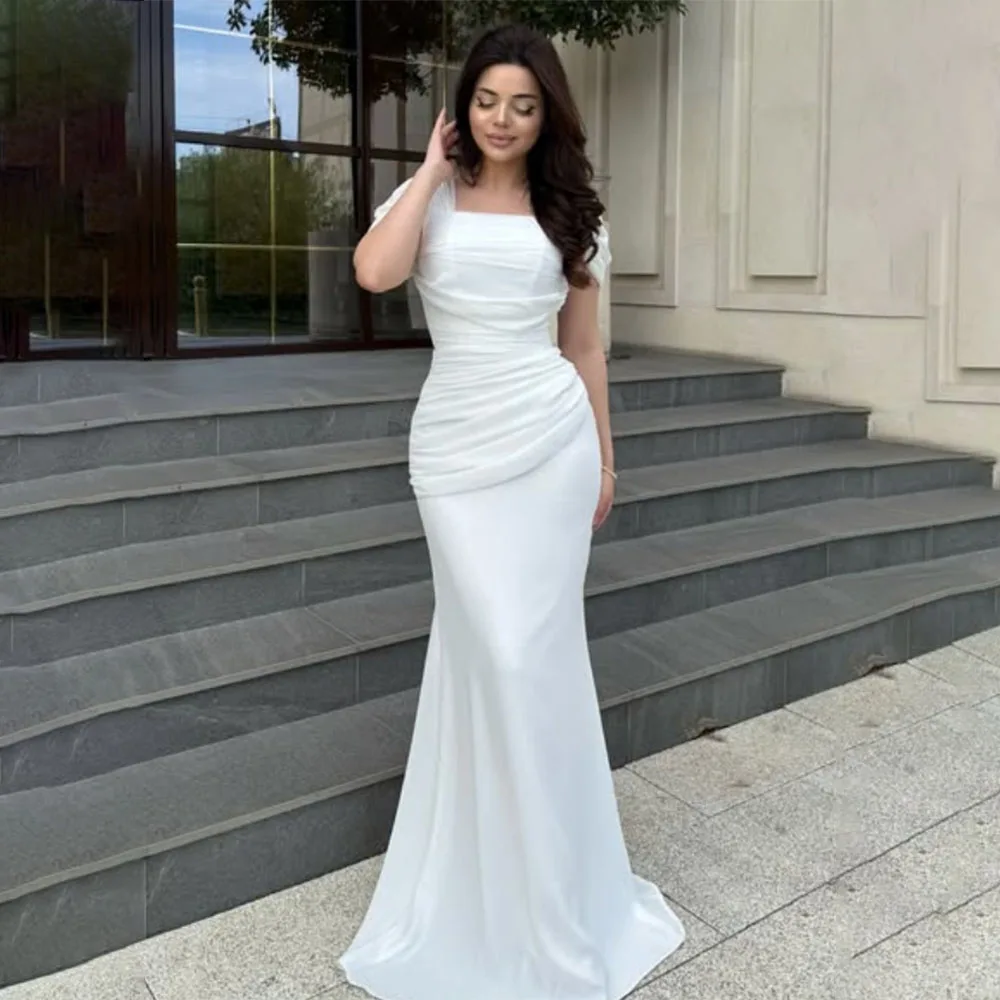 High Quality Customized Floor Length Square Collar Short Sleeves Pleat Vestido De Festa De Casamento Evening Dresses فساتين سهره
High Quality Customized Floor Length Square Collar Short Sleeves Pleat Vestido De Festa De Casamento Evening Dresses فساتين سهره