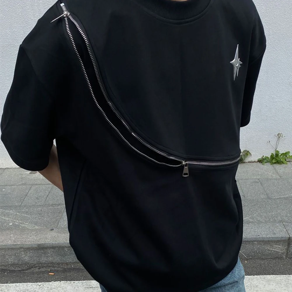Personalized Zipper Design T-shirt Men Summer Streetwear Y2k Hip Hop Tops Fashion Rock Punk Short Sleeve Tees Man LGBT Pullover
Personalized Zipper Design T-shirt Men Summer Streetwear Y2k Hip Hop Tops Fashion Rock Punk Short Sleeve Tees Man LGBT Pullover