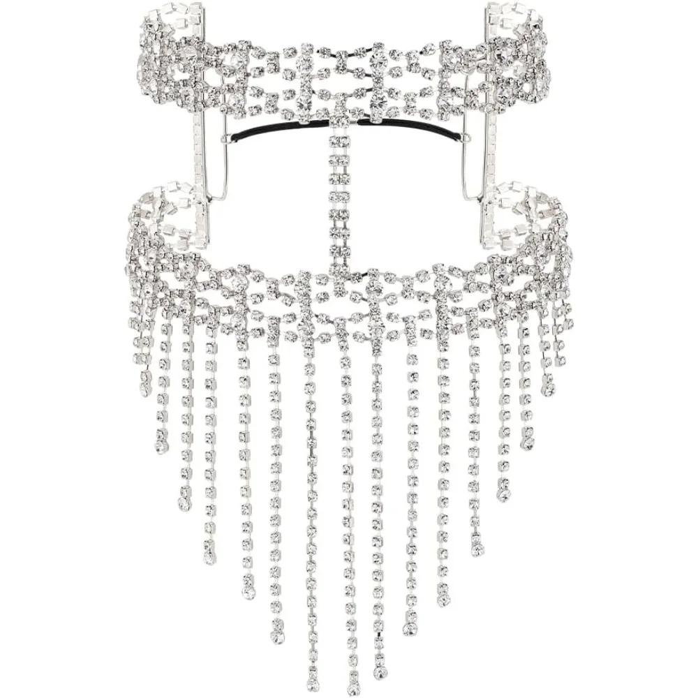 Veil Headwear Mask Chain Rhinestone Tassel Face Mask Costume Mask Head Veil Face Chain for Mardi Gras Halloween Party Rhinestone
Veil Headwear Mask Chain Rhinestone Tassel Face Mask Costume Mask Head Veil Face Chain for Mardi Gras Halloween Party Rhinestone