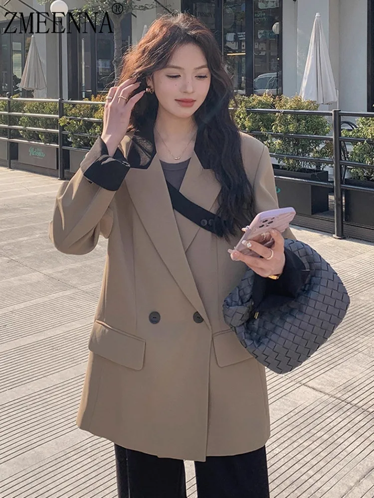 ZMEENNA Camel Stylish Oversized Blazer For Women With Double Breasted Buttons Lapel Collar Casual Outerwear ZM4151
ZMEENNA Camel Stylish Oversized Blazer For Women With Double Breasted Buttons Lapel Collar Casual Outerwear ZM4151